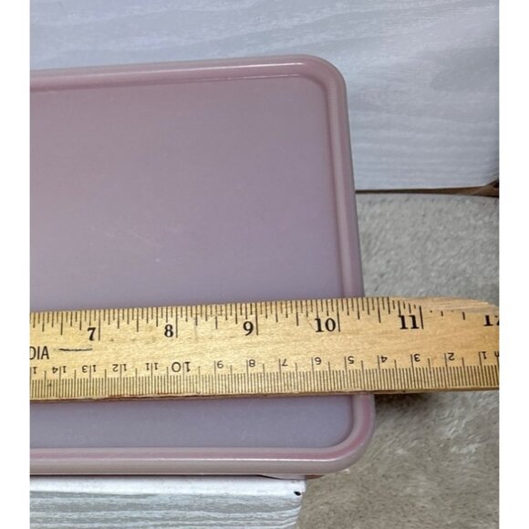 Vintage Tupperware 1292-3 Hot Dog Bacon Deli Meat Keeper w/ Lid Paprika Red - Picture 9 of 11